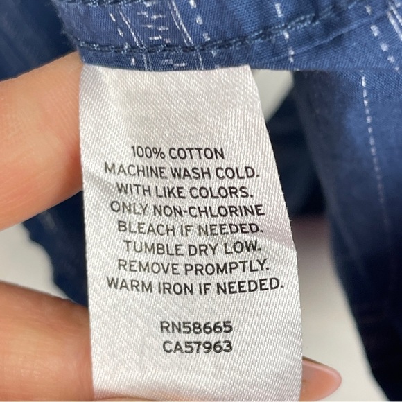 Tucker + Tate Short sleeve button down shirt blue white stripe size Large 10/12 - Picture 7 of 8